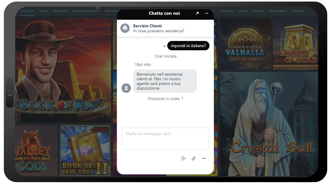 Supporto ai giocatori del casinò 20Bet